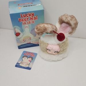 (J5) Lucky Deer Nai Plush Keychain with Card